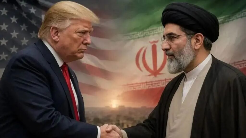 US-Iran Peace Deal: स्विट्जरलैंड में अमेरिका-ईरान शांति वार्ता, ट्रंप की धमकियों और ईरानी वॉकआउट के बीच हुआ शांति समझौता US-Iran Peace Deal: स्विट्जरलैंड में अमेरिका-ईरान शांति वार्ता, ट्रंप की धमकियों और ईरानी वॉकआउट के बीच हुआ शांति समझौता