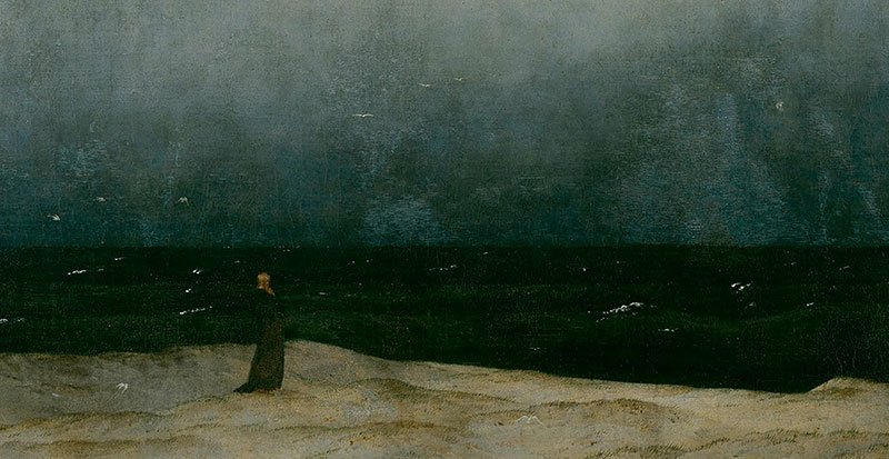दुखों के संग्रहालय में तुम्हारी दबी हुई आवाज़, “U r ruining things tbh.” 2. Monk by the Sea — Caspar David Friedrich